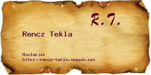 Rencz Tekla névjegykártya